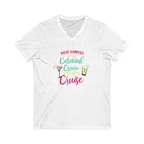 Unisex V-Neck Tee - What Happens on the Carnival Cruise