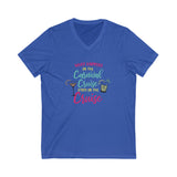 Unisex V-Neck Tee - What Happens on the Carnival Cruise