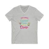 Unisex V-Neck Tee - What Happens on the Carnival Cruise