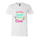 Unisex V-Neck Tee - What Happens on the Carnival Cruise