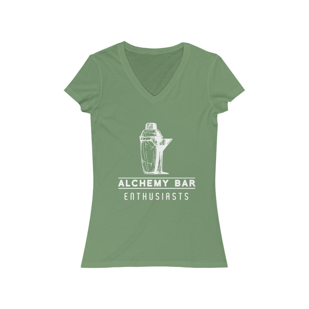 Women's Short Sleeve V-Neck Tee - Alchemy Shaker Martini