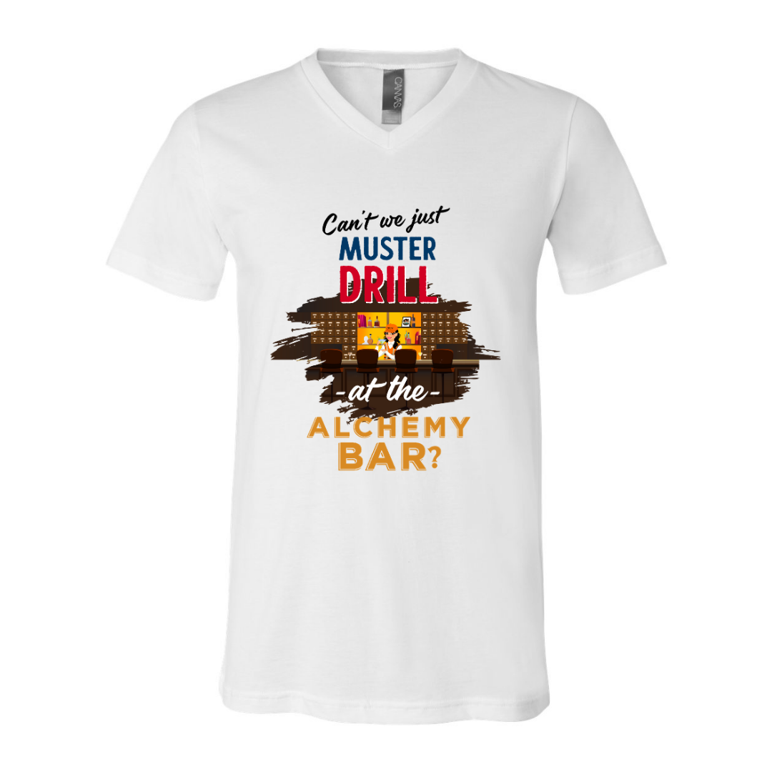 Unisex  V-Neck Tee - Can we just Muster Drill
