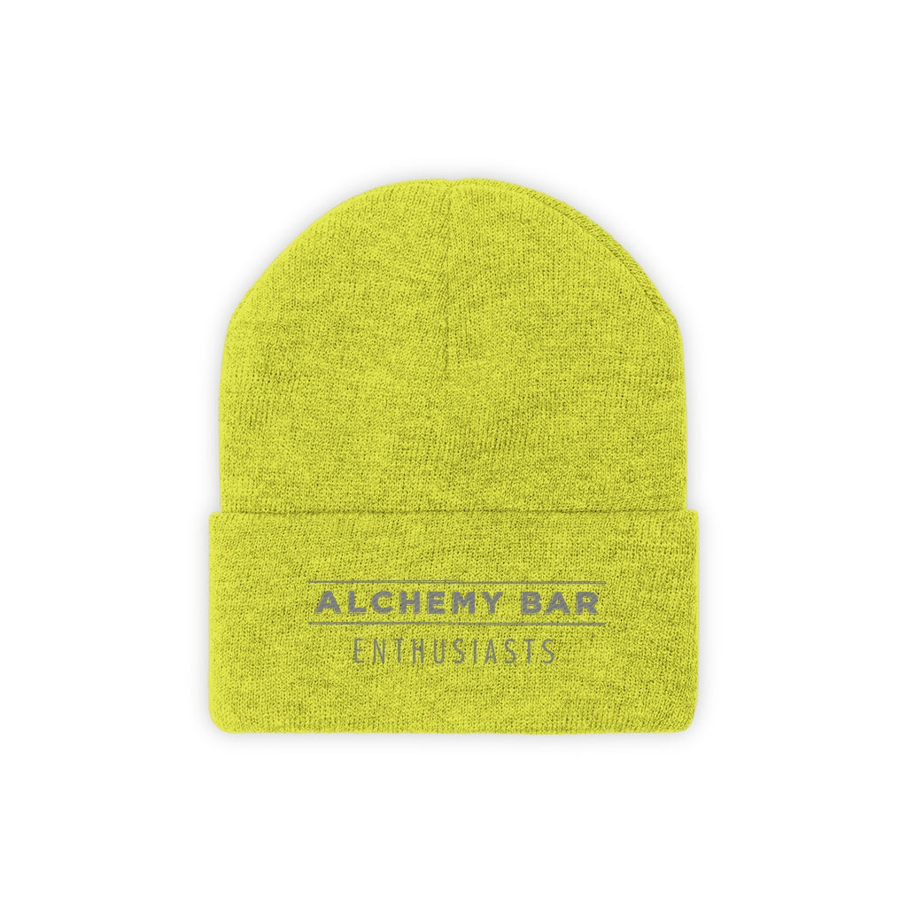 Knit Beanie - Alchemy Bar Enthusiasts - Silver / Grey Logo (10 colors)