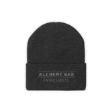 Knit Beanie - Alchemy Bar Enthusiasts - Silver / Grey Logo (10 colors)